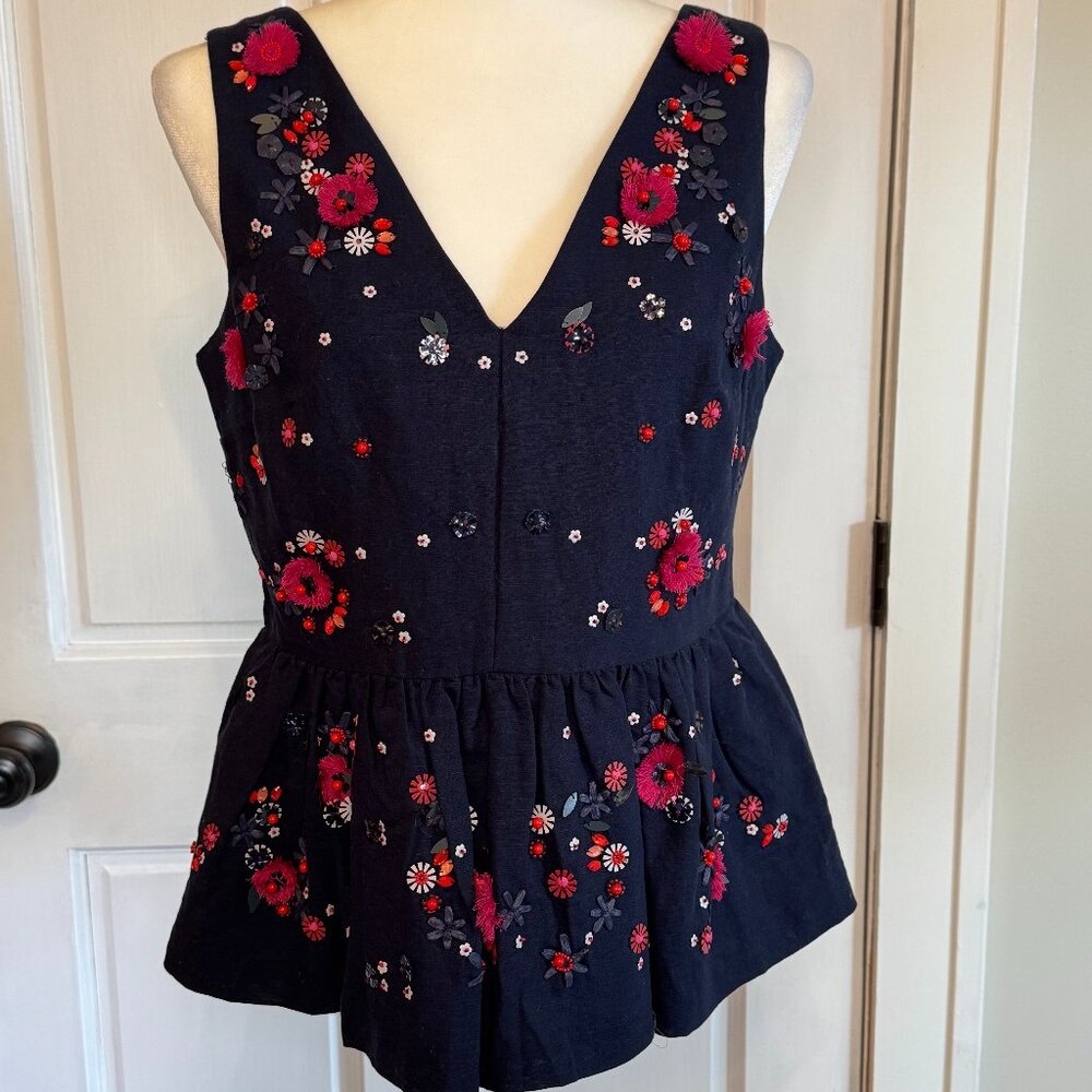 j. crew | NWT beaded peplum top | size 8